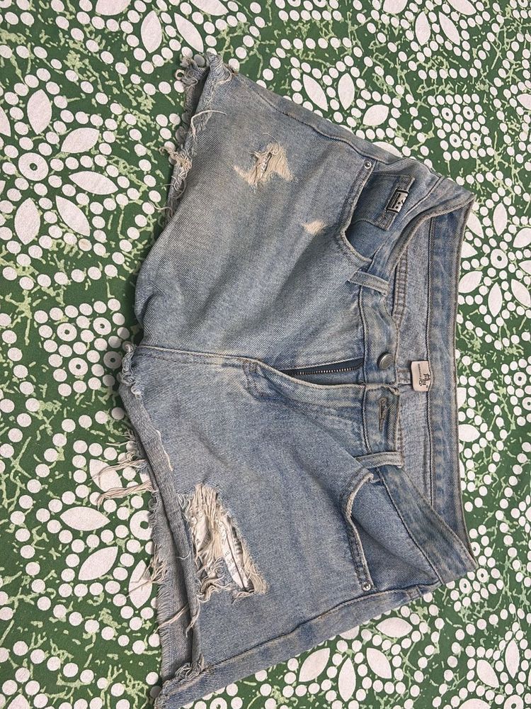Denim Ripped Shorts