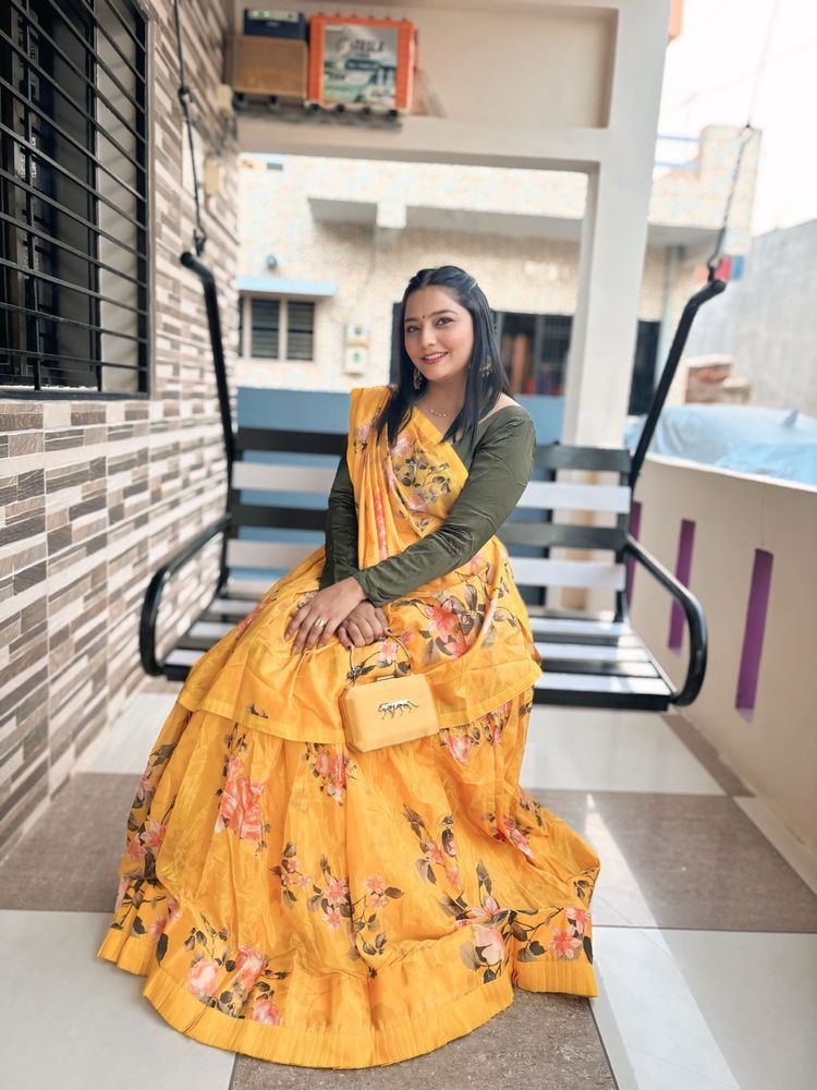 Floral Yellow Lehenga