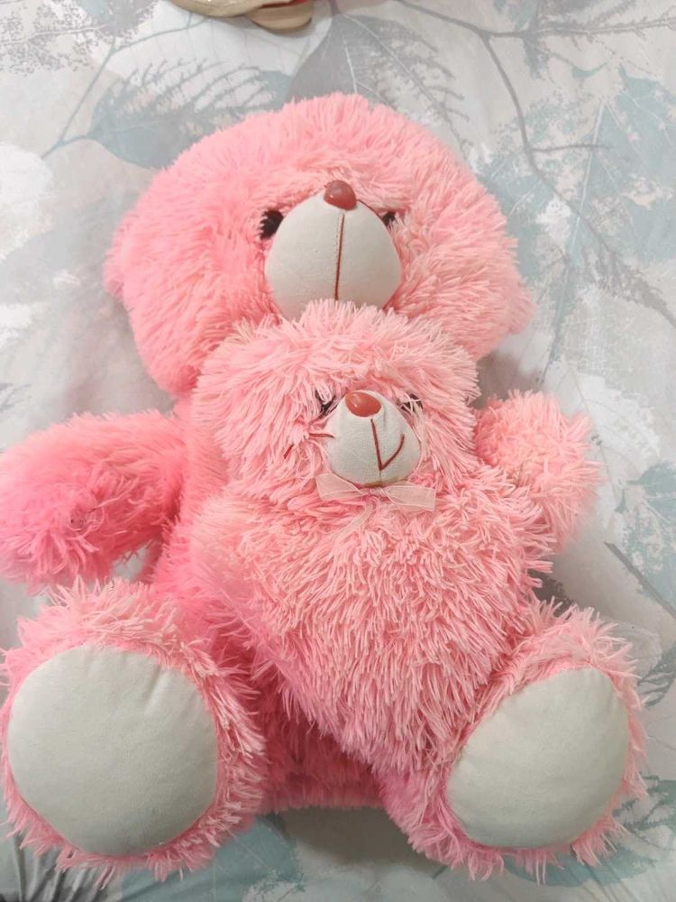 Pink Plush Teddy Bear Set