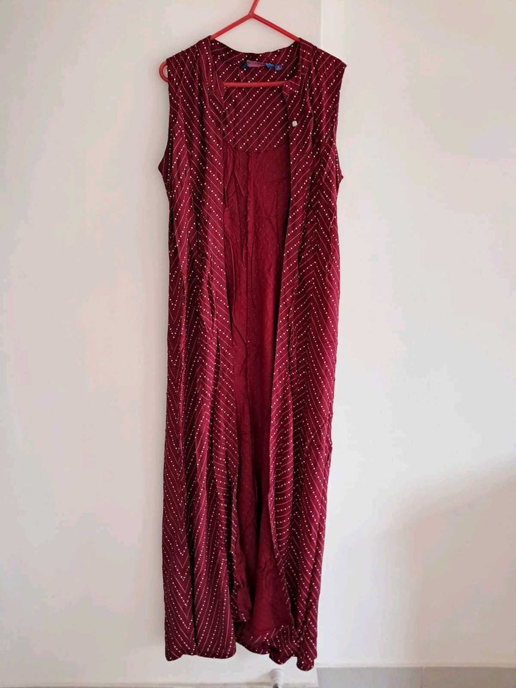Maroon Ethnic  Shrug