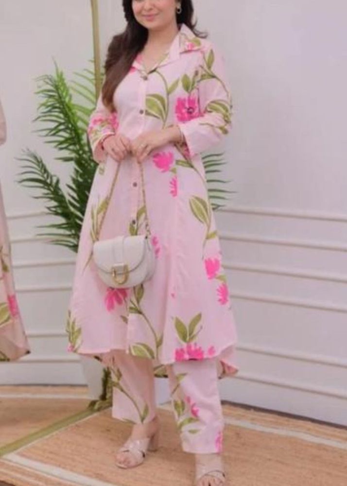 Floral Print Kurta Pant Set