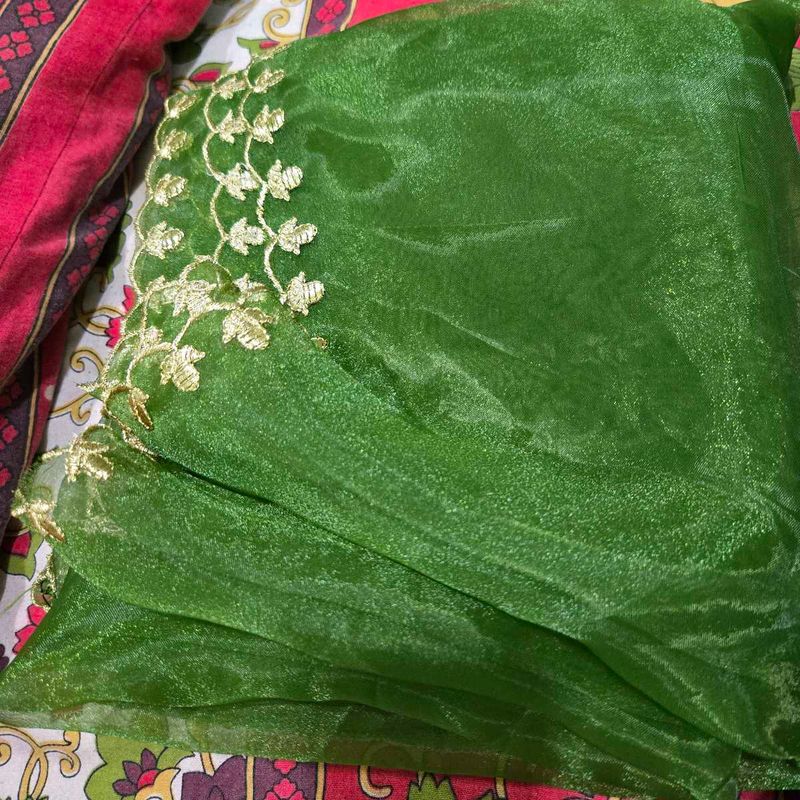 Elegant Green organza Dupatta