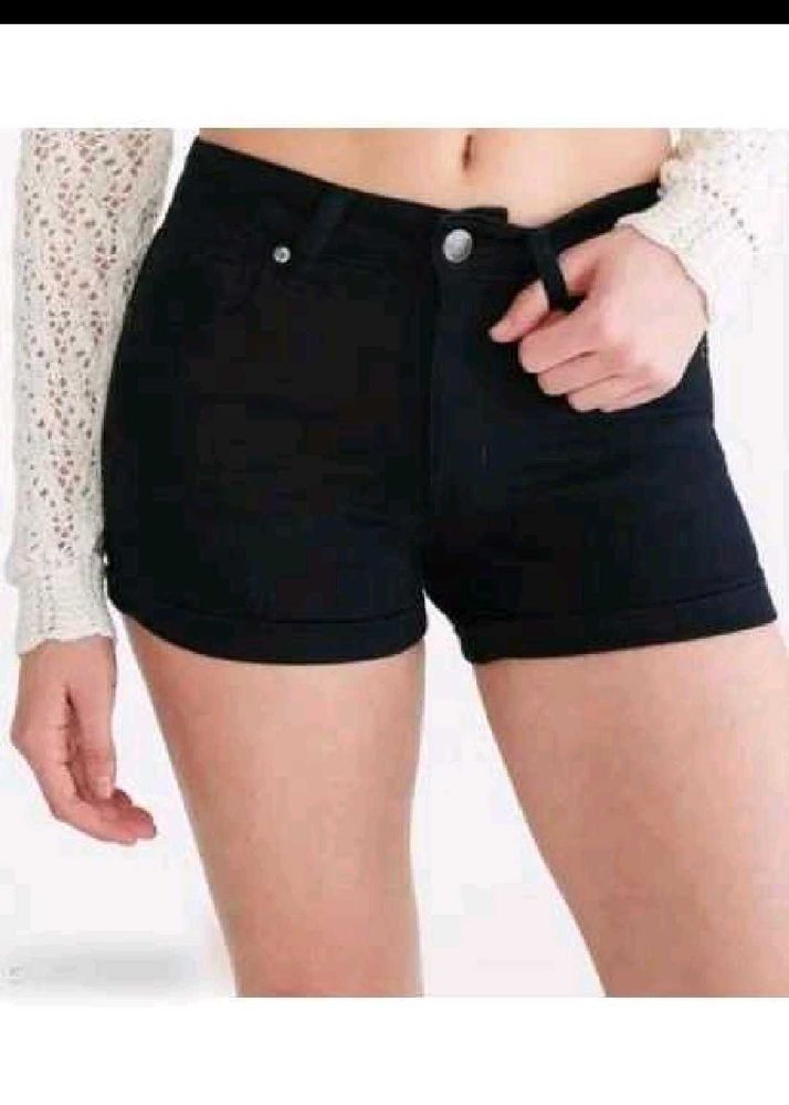 Black Denim Shorts