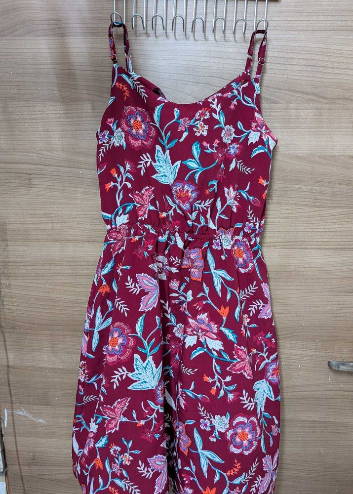 Maroon Floral Sundress