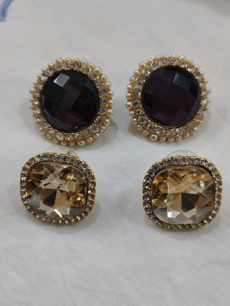 Diamond-like Studs Set Of 2