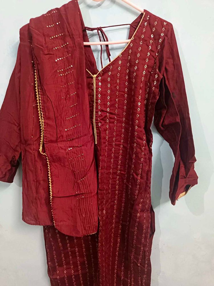 Kurta With. Ankle Pant &amp; Dupatta