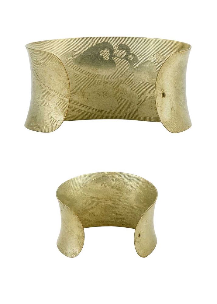 Gold Tone Wide Cuff Bracelet