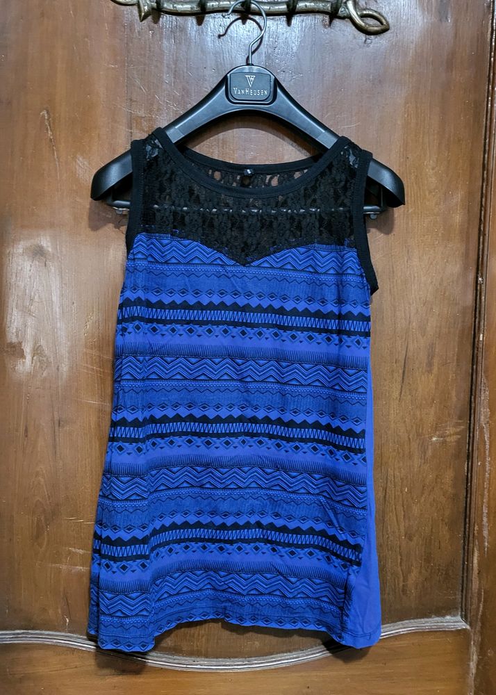 Atmosphere° Top - Blue And Black Lace