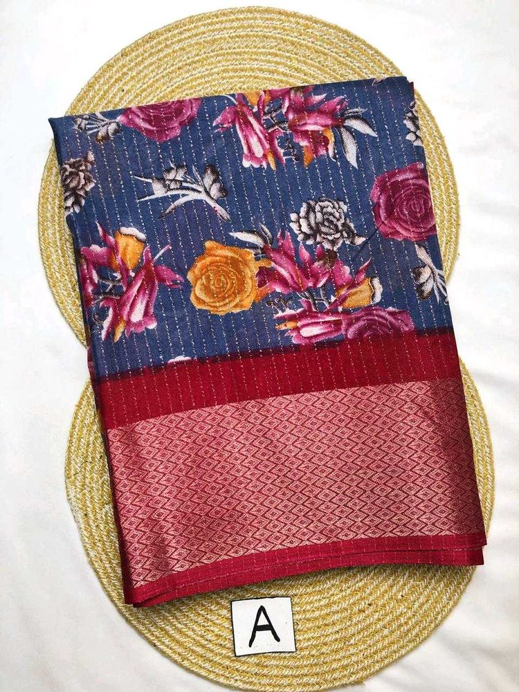 Floral Print Saree Dola Silk