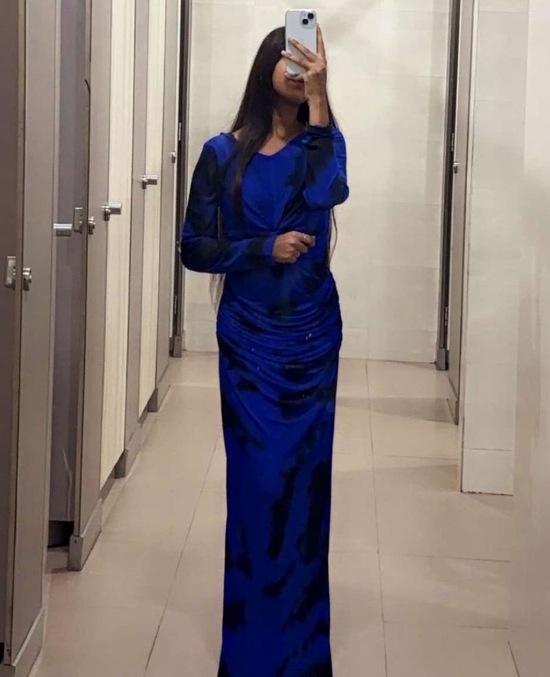 Blue &amp; Black Maxi Dress