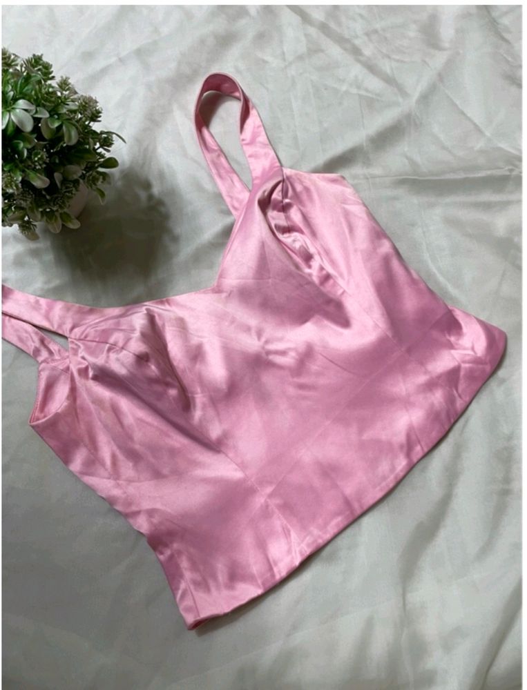 Pink Satin Top
