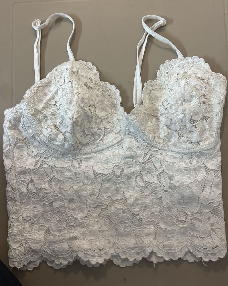 White Lace Bralette Crop Top