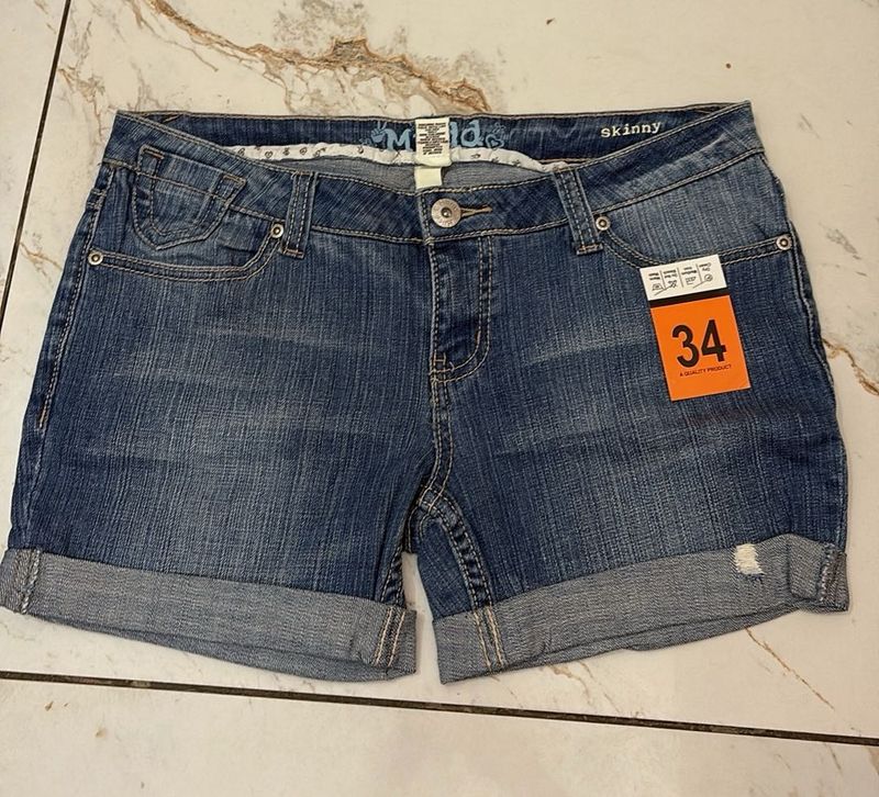 Melted Denim Shorts