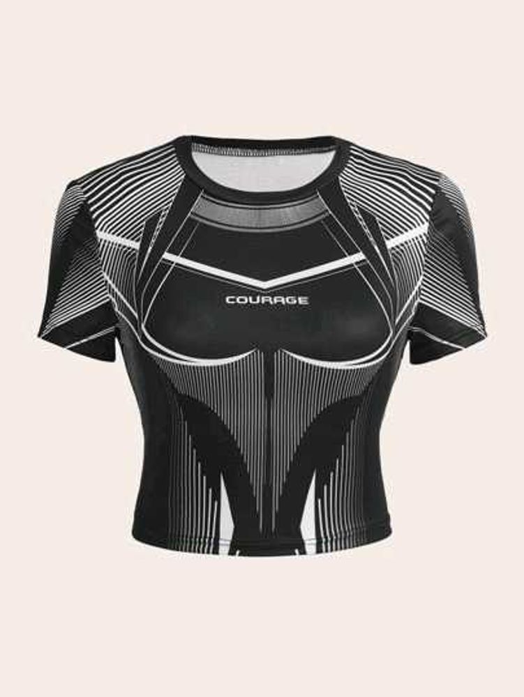 SHEIN BLACK FITTED CROP TOP