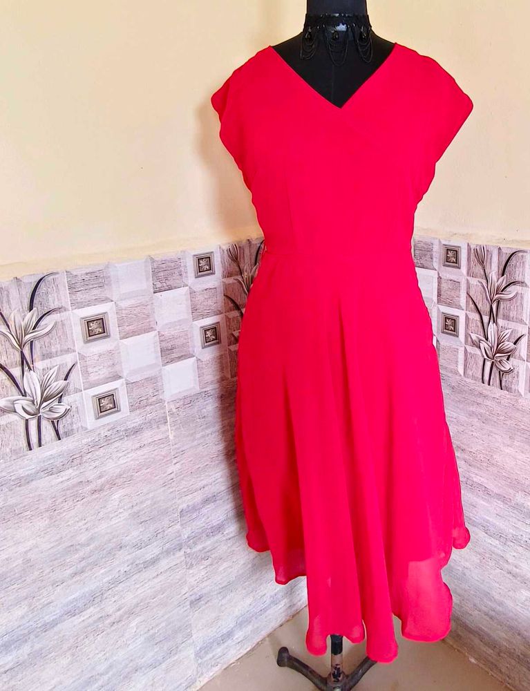 Red Flowy Dress - Size M