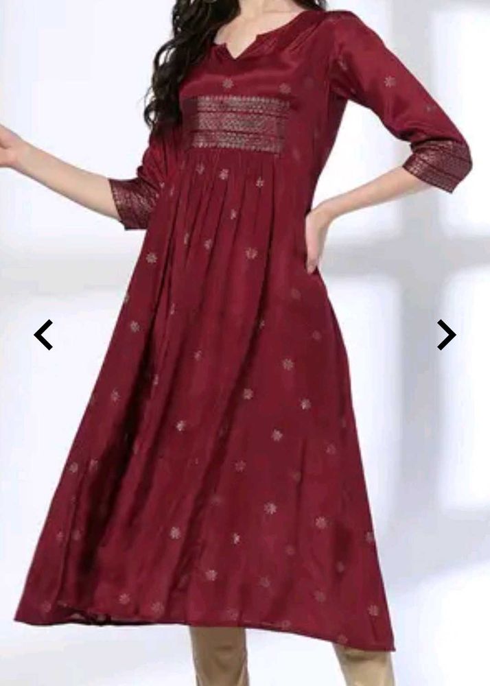New Unused Xxl Elegant Maroon Kurta