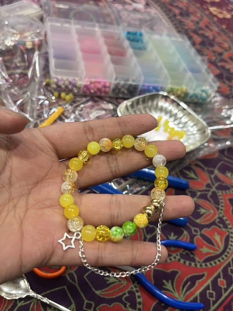 yellow no pattern Bracelet with Star Charm