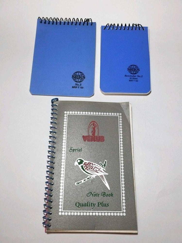 Venus Spiral Notebooks Pack of 3 White