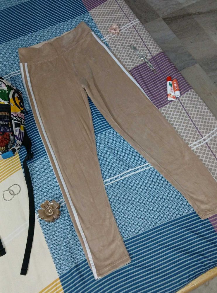 Beige  Track Pants