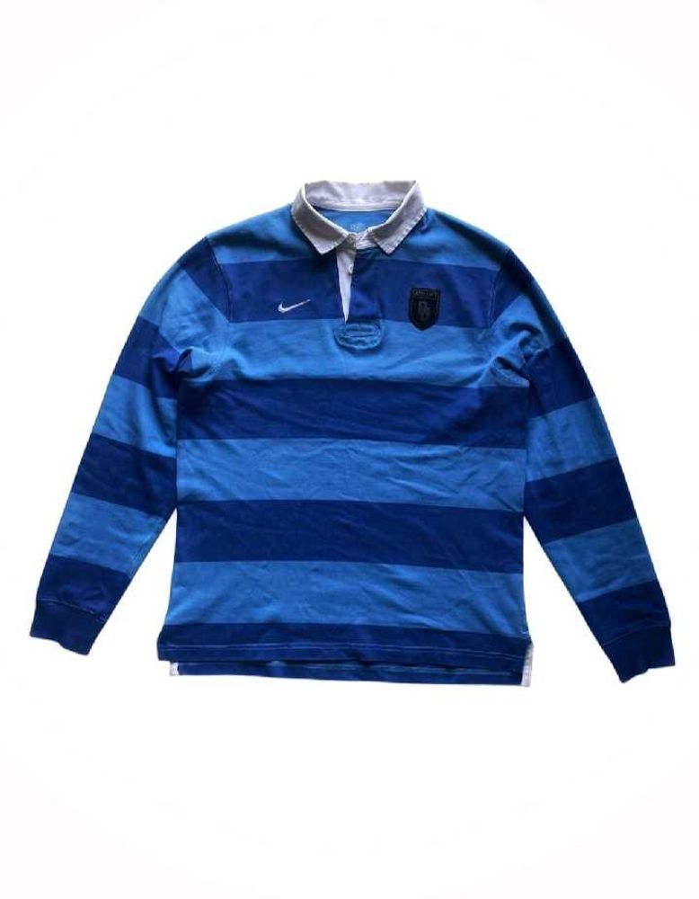 Vintage Y2K Nike Blue Striped Polo Shirt