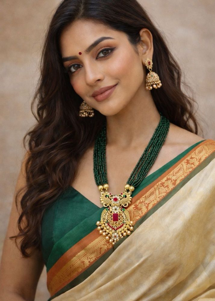 Elegant Green Beaded Necklace Set