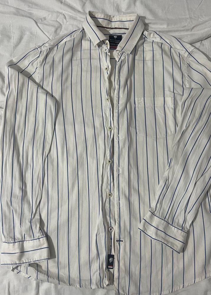 NETPLAY White Stripted Shirt