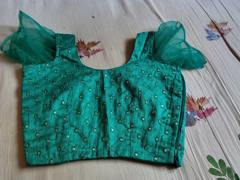 Green Embellished Blouse