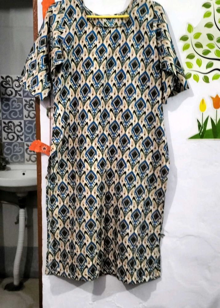 Geometric Printed Kurti For Daily And Office Wear