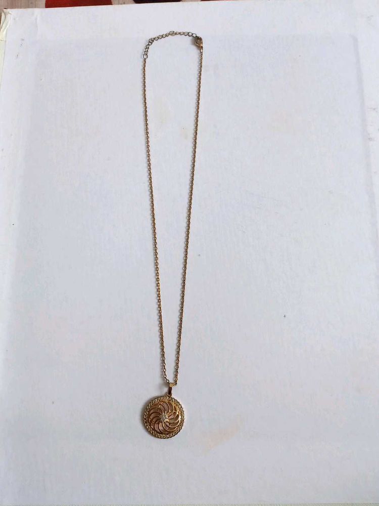 Gold Tone Medallion Necklace