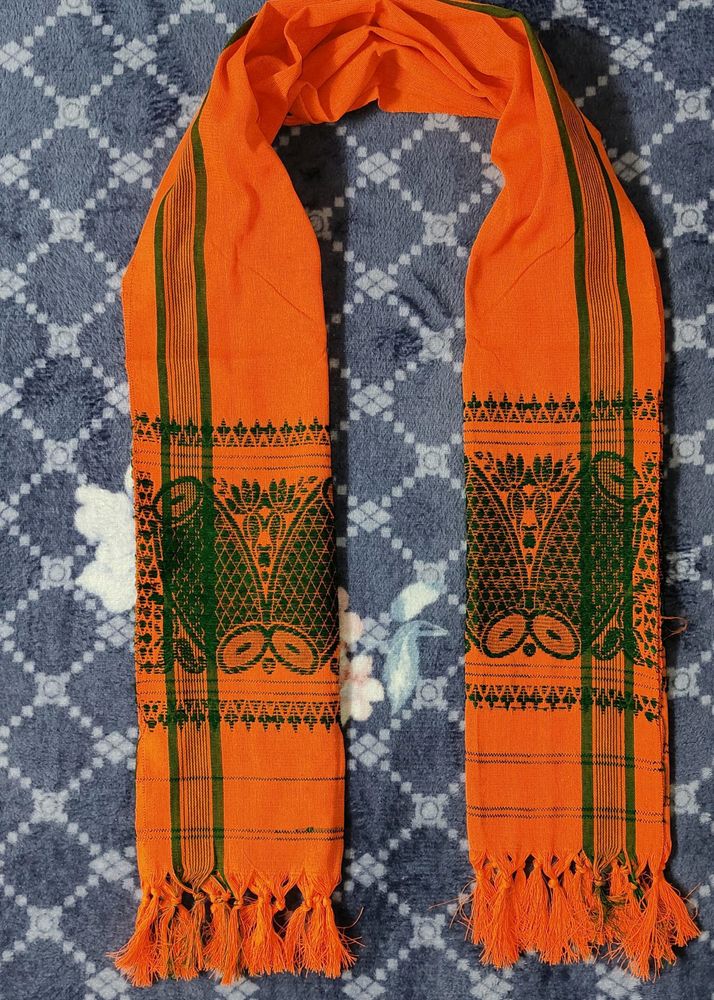 Pack Of 1 Cotton Gamcha Bhagwa Colour