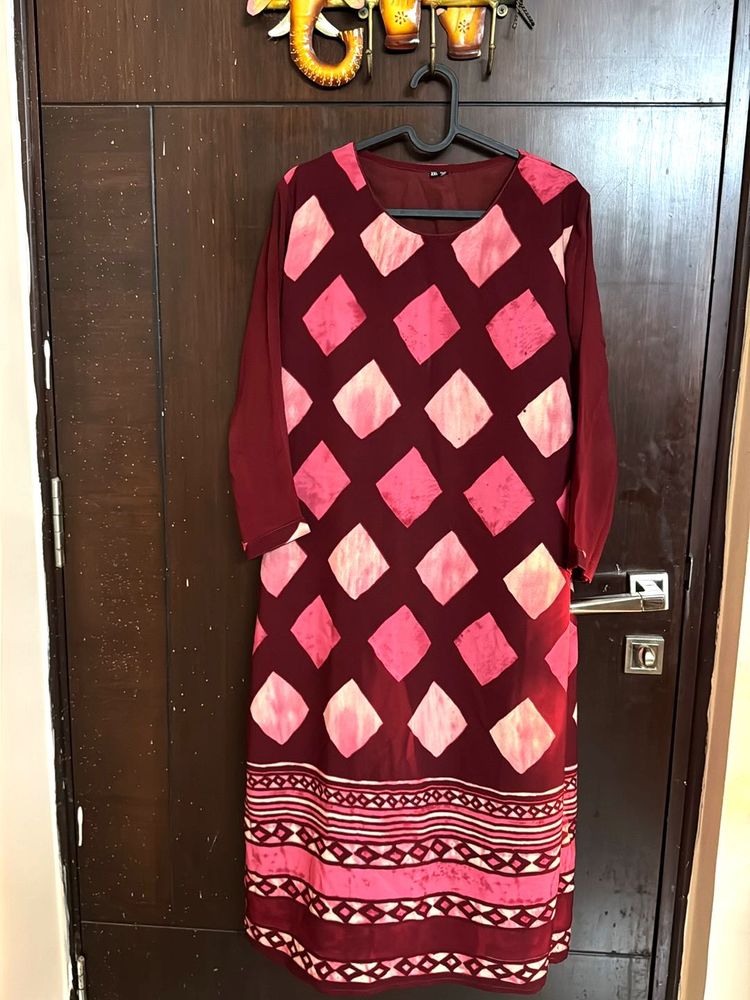 Maroon &amp; Pink Kurta