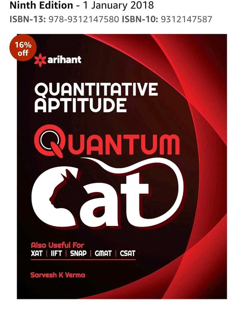 Arihant Quantum Cat Quantitive Aptitude Book