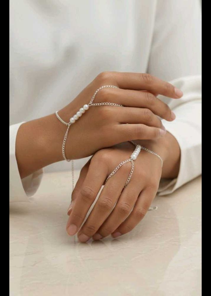 Pearl Hand Chain Bracelet