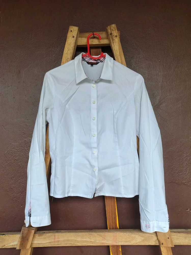 White Combo Button Shirts (Set of 2)