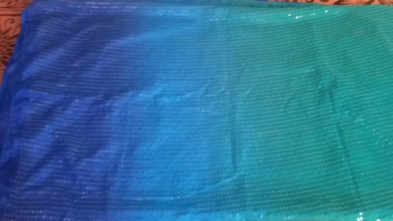 Doule Shaded Sequin Saree Without Blouse