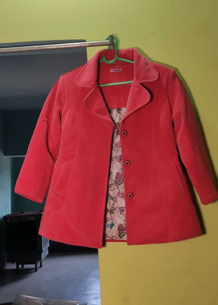 pink Velvet Feel Coat