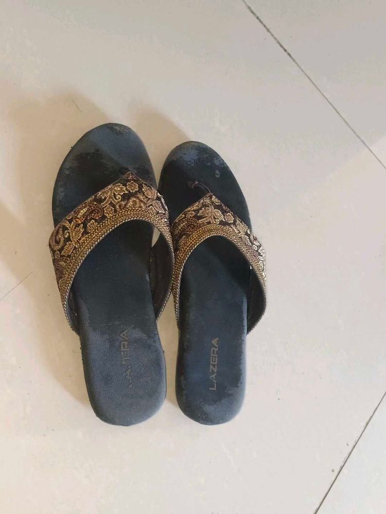 Lazera Embroidered Flip Flops