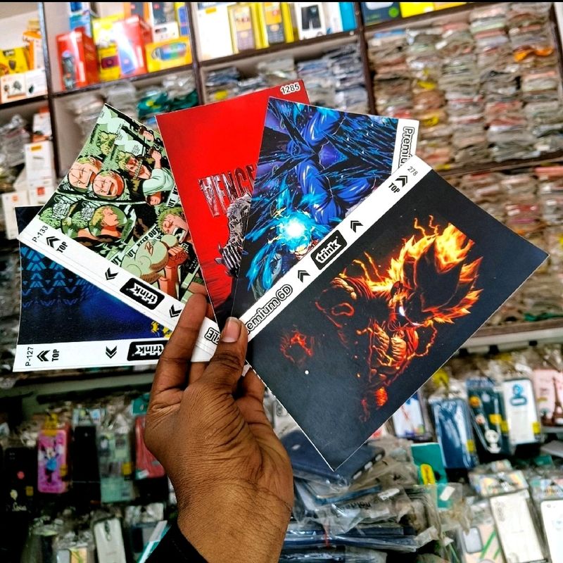MOBILE BACK SKIN  PACK OF 5 AND ONE PIECE 40 RUPEES