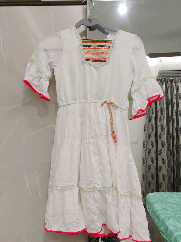 Peppermint White Dress