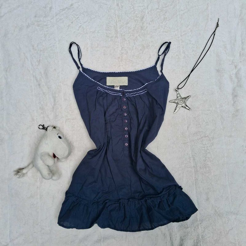 Cute aesthethic  Navy Blue Cami Top