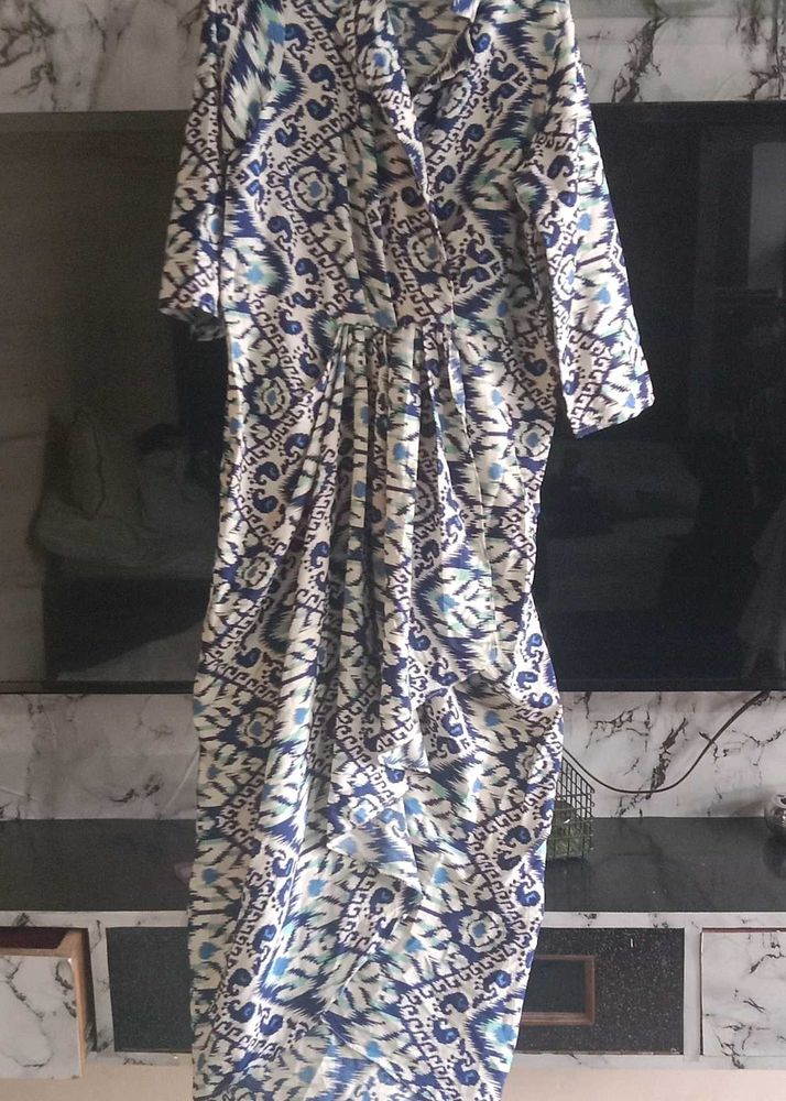 Ikat Draped Dress