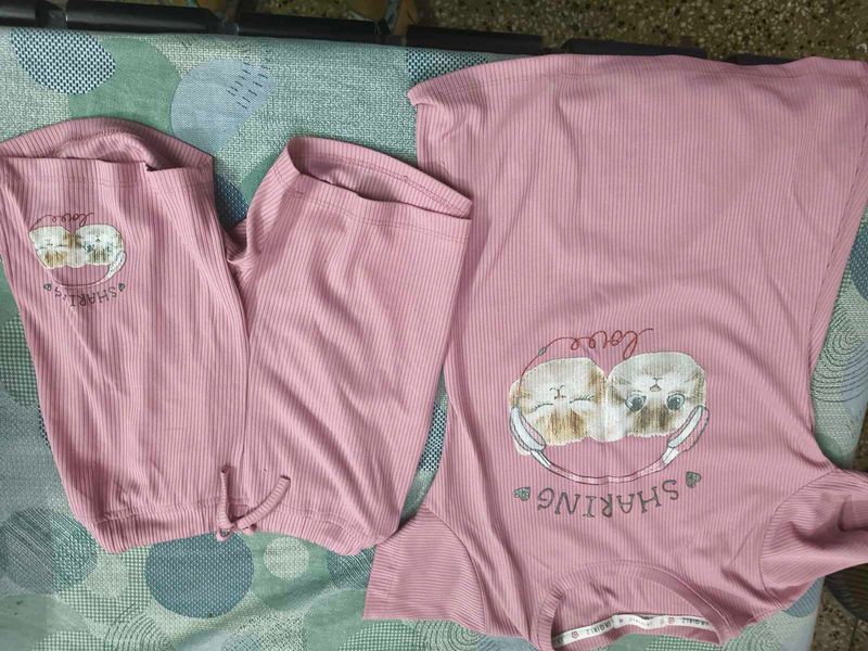 New Cat Print Nicker Cord Set For 7-8 Year Girl