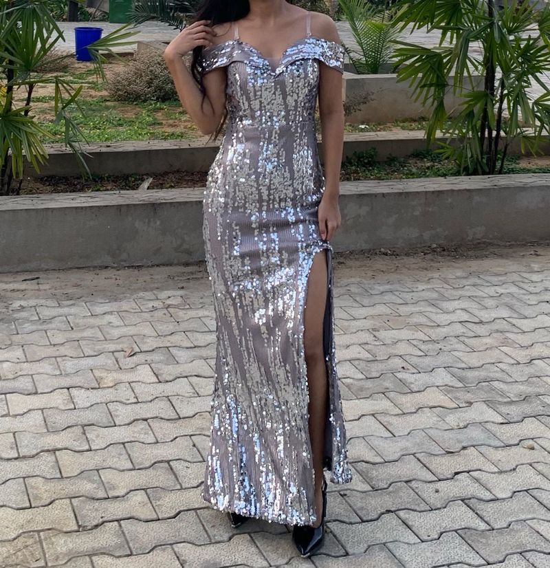 Sequin Embellished Party Gown