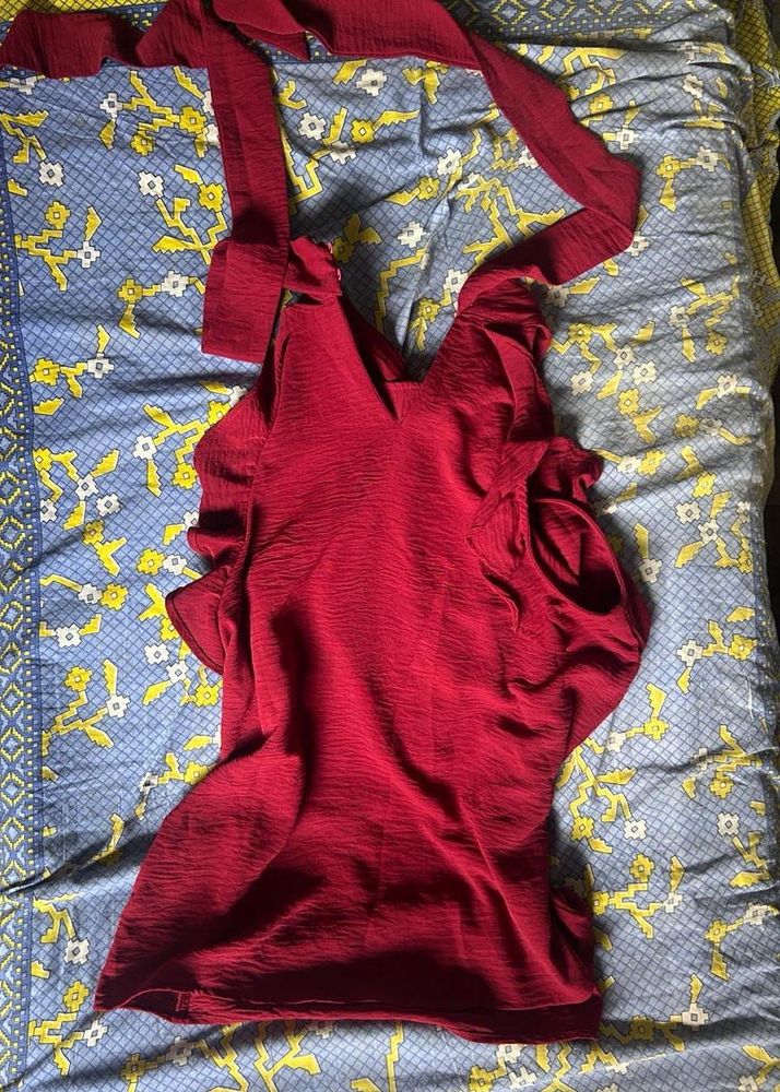 Red Ruffle Top