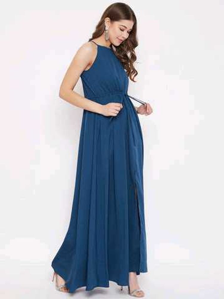 Maxi Dress with Slit - Berry lush