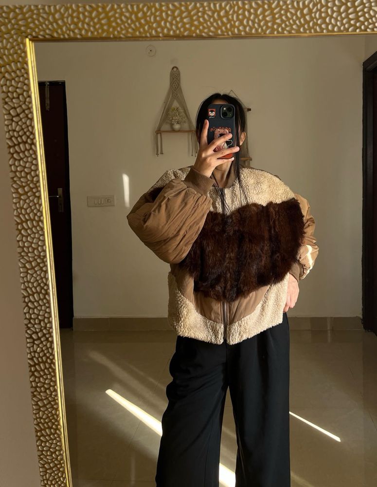 Brown Faux Fur Puffer OVERSIZED Jacket