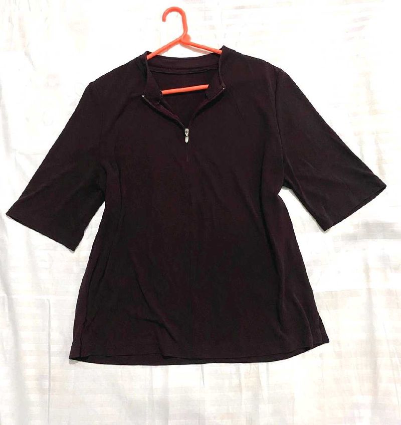 Burgandy Trendy Stretchy Top Bust 36/38