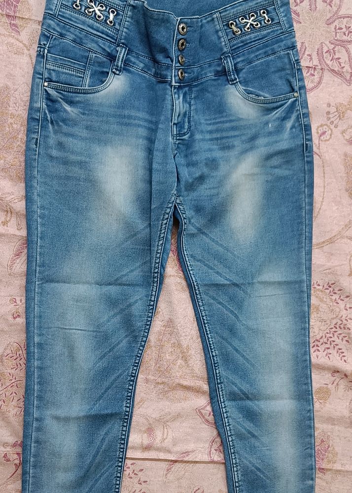 Blue Denim Jeans ( High Waisted)