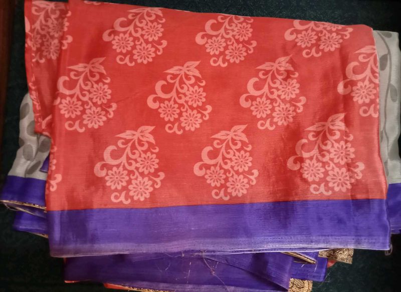 Polyester With Silk Border Saree