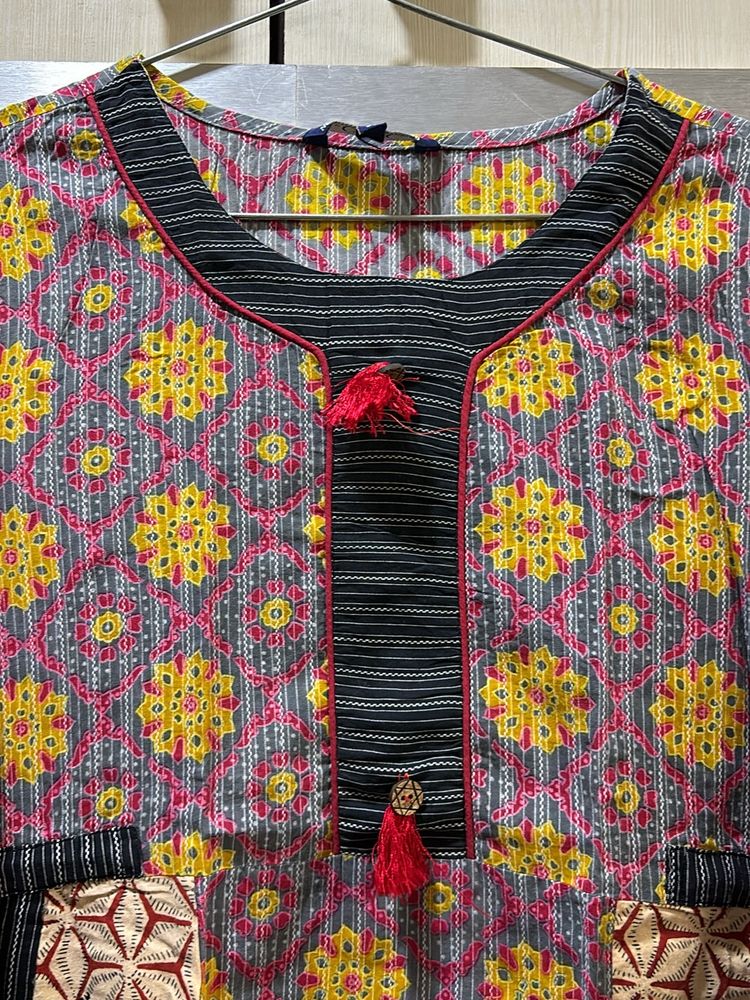 Gorgeous Bloack Print Anarkali Kurta